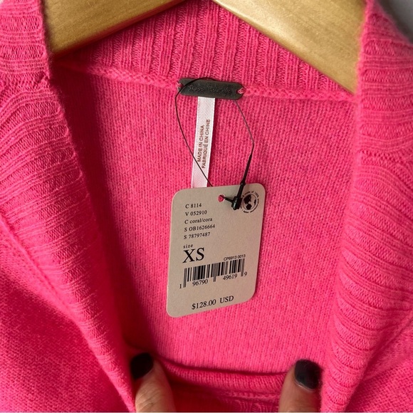 Free People Staycation Cashmere Sweater Pink Size XS Short Sleeve OB1626664 - Picture 5 of 8